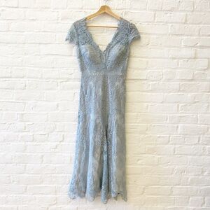 Catherine Deane || Miya Lace Midi Dress Cocktail Wedding Guest Blue 4